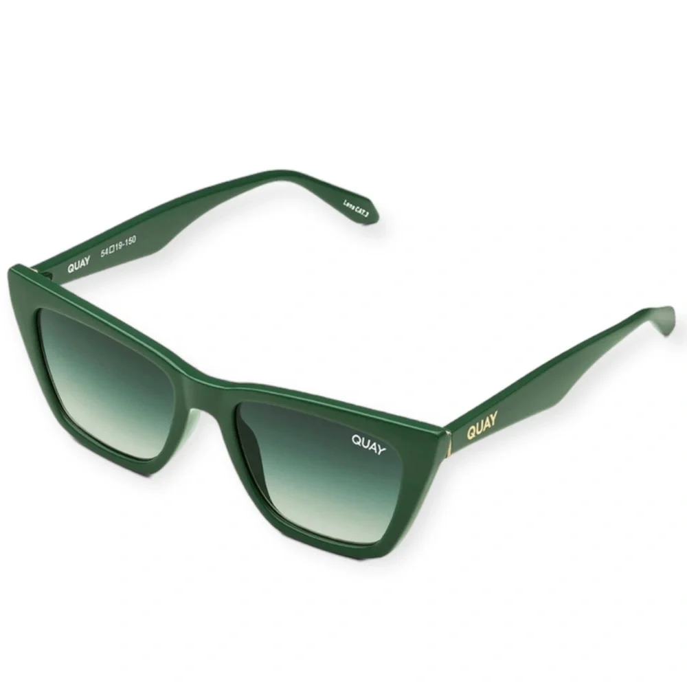 QUAY Call The Shots Sunglasses Monstera Green Frame Green Gradient Lens NWT